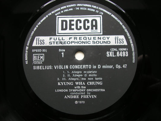 TCHAIKOVSKY & SIBELIUS: VIOLIN CONCERTOS     CHUNG / LONDON SYMPHONY / ANDRE PREVIN    SXL 6493