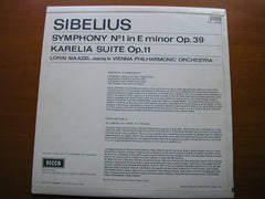 SIBELIUS: SYMPHONY No. 1 / KARELIA SUITE     MAAZEL / VIENNA PHILHARMONIC    SXL 6084