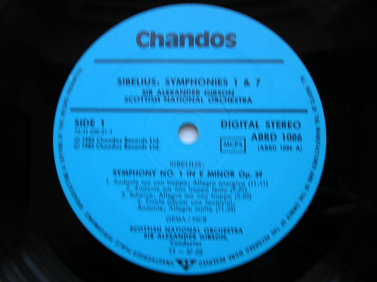SIBELIUS: SYMPHONIES Nos. 1 & 7     GIBSON / SCOTTISH NATIONAL ORCHESTRA    ABRD 1086