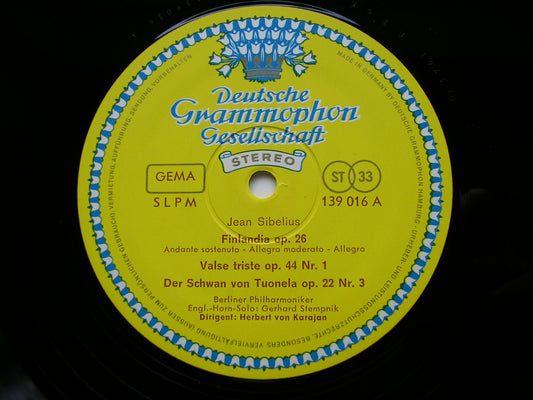 SIBELIUS: FINLANDIA / VALSE TRISTE / TAPIOLA / THE SWAN     KARAJAN / BERLIN PHILHARMONIC     139 016