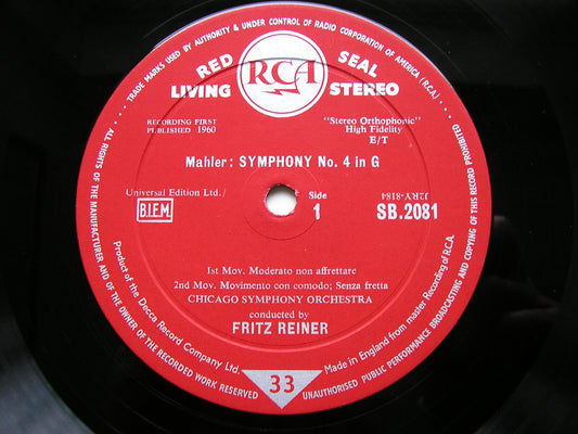 MAHLER: SYMPHONY No. 4    DELLA CASA / CHICAGO SYMPHONY / REINER    SB 2081