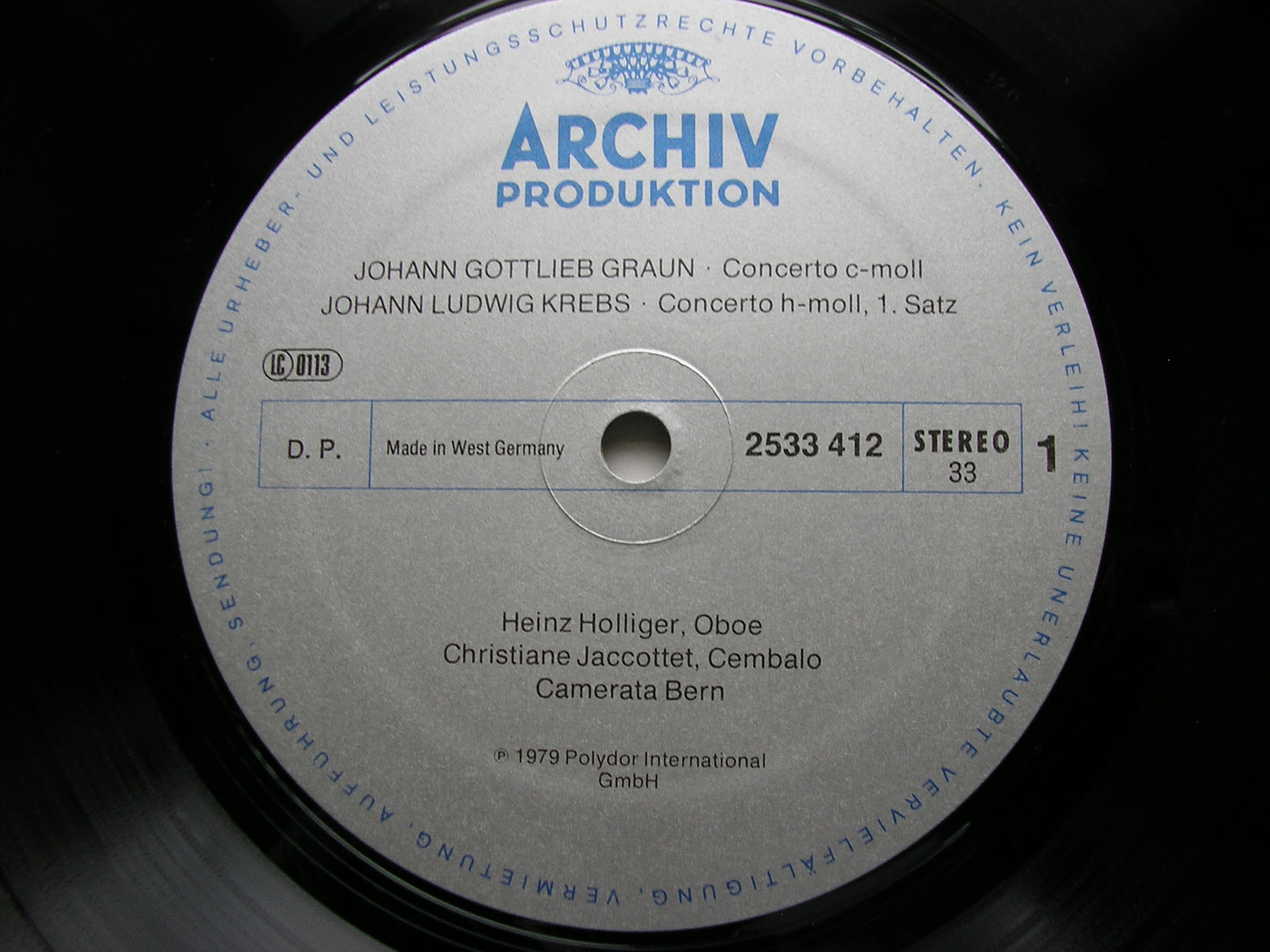 GRAUN / KREBS: OBOE CONCERTOS     HOLLIGER / CAMERATA BERN     2533 412