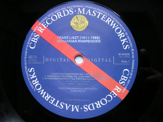 LISZT: HUNGARIAN RHAPSODIES     MEHTA / ISRAEL PHILHARMONIC     M 44926