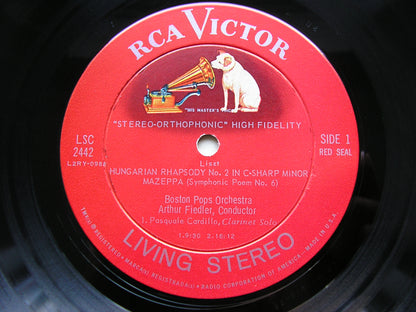 LISZT: HUNGARIAN RHAPSODY No. 2 / MAZEPPA / LES PRELUDES / RAKOCZY MARCH     FIEDLER / BOSTON POPS    LSC 2442