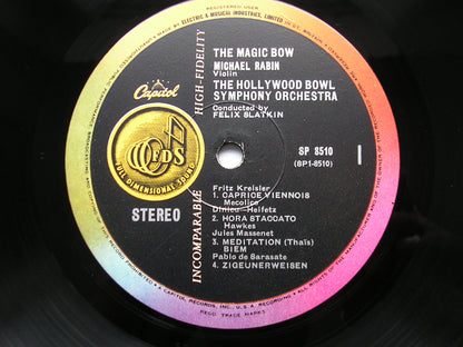 THE MAGIC BOW: VIRTUOSO VIOLIN MUSIC    MICHAEL RABIN / HOLLYWOOD BOWL SYMPHONY / SLATKIN    SP 8510