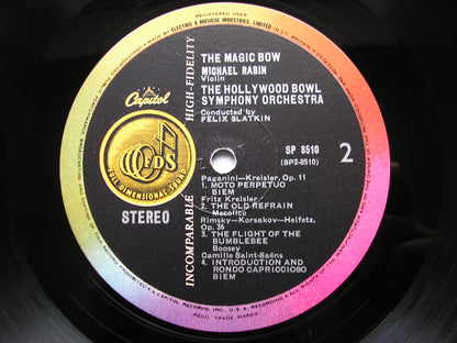 THE MAGIC BOW: VIRTUOSO VIOLIN MUSIC    MICHAEL RABIN / HOLLYWOOD BOWL SYMPHONY / SLATKIN    SP 8510