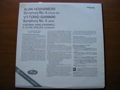 HOVHANESS: SYMPHONY No. 4 / GIANNINI: SYMPHONY No. 3     EASTMAN WIND ENSEMBLE / ROLLER       SR 90366