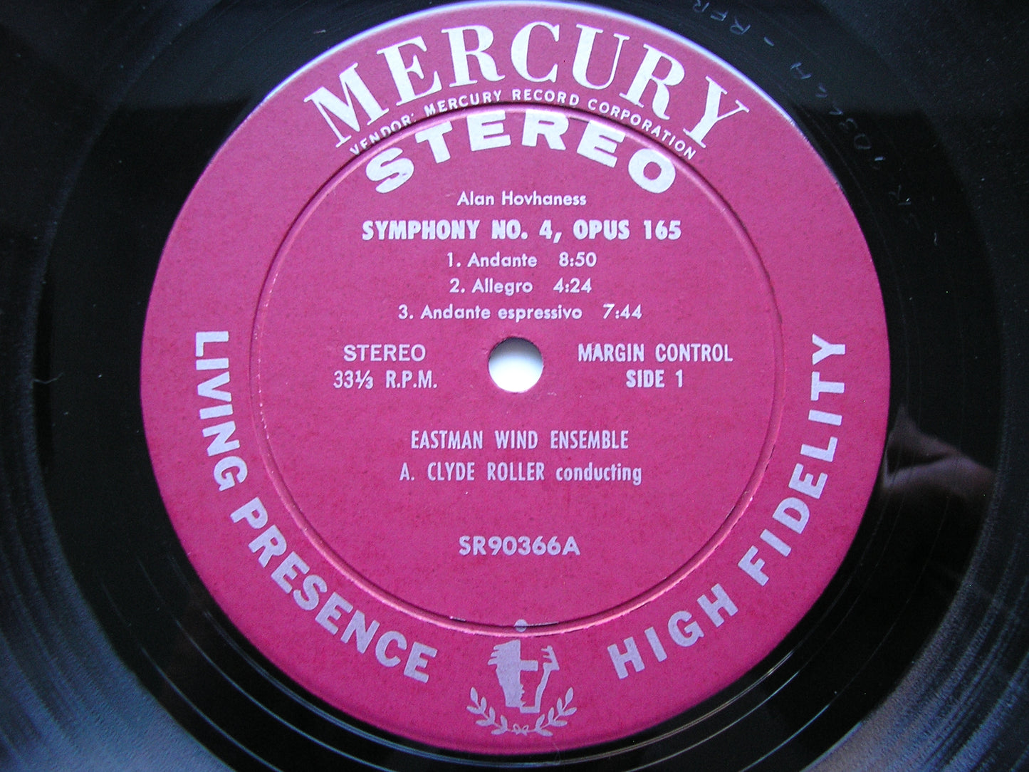 HOVHANESS: SYMPHONY No. 4 / GIANNINI: SYMPHONY No. 3     EASTMAN WIND ENSEMBLE / ROLLER       SR 90366