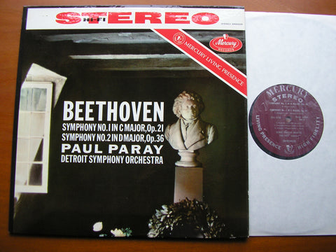 BEETHOVEN: SYMPHONIES Nos. 1 & 2   PARAY / DETROIT SYMPHONY   SR 90205