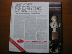 BEETHOVEN: SYMPHONIES Nos. 1 & 2   PARAY / DETROIT SYMPHONY   SR 90205