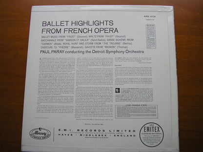 BALLET FROM FRENCH OPERA: BIZET / GOUNOD / THOMAS / BERLIOZ / MASSENET / SAINT-SAENS      PARAY / DETROIT SYMPHONY   AMS 16138