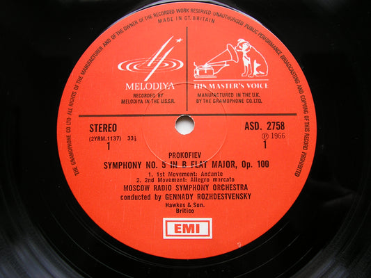PROKOFIEV: SYMPHONY No. 5    ROZHDESTVENSKY / MOSCOW RADIO SYMPHONY    ASD 2758