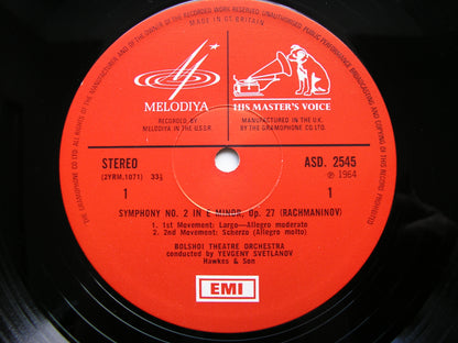 RACHMANINOV: SYMPHONY No. 2     SVETLANOV / BOLSHOI THEATRE ORCHESTRA      ASD 2545