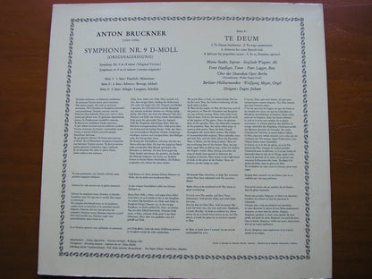 BRUCKNER: SYMPHONY No. 9 / TE DEUM    SOLOISTS / BERLIN PHILHARMONIC / EUGEN JOCHUM    139 117 / 8