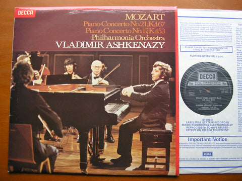 MOZART: PIANO CONCERTOS Nos. 17 & 21       VLADIMIR ASHKENAZY / PHILHARMONIA    SXL 6881