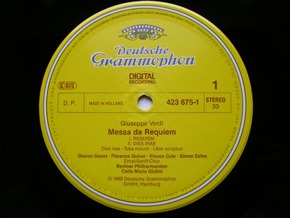 VERDI: REQUIEM    SWEET / QUIVAR / COLE / ESTES / BERLIN PHILHARMONIC ORCHESTRA / GIULINI   2LP    423 674