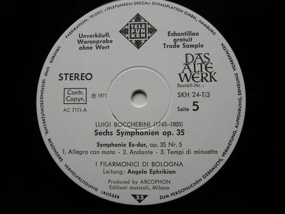 BOCCHERINI: SIX SYMPHONIES Op. 35      BOLOGNA PHILHARMONIC / EPHRIKIAN    3LP    SKH 24 T 1-3
