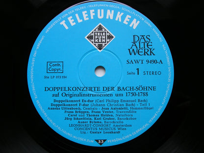 DOUBLE CONCERTOS BY BACH'S SONS: CPE / JC / WF BACH   LEONHARDT CONSORT / CONCENTUS MUSICUS WIEN / LEONHARDT    SAWT 9490