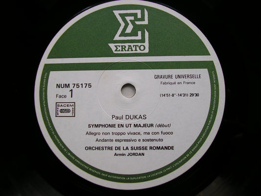 DUKAS: SYMPHONY in C / LA PERI      ARMIN JORDAN / SUISSE ROMANDE     NUM 75175