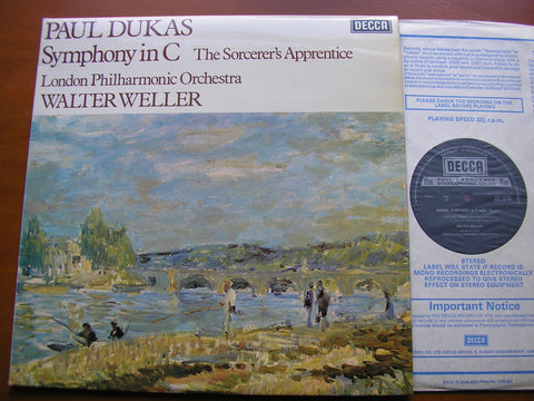 DUKAS: SYMPHONY in C / THE SORCERER'S APPRENTICE      WALTER WELLER / LONDON PHILHARMONIC    SXL 6770