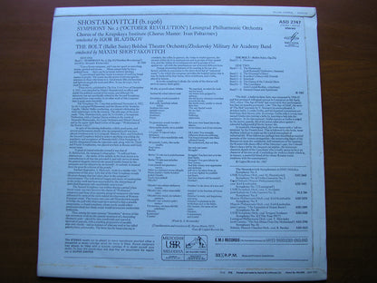 SHOSTAKOVICH: SYMPHONY No. 2 / THE BOLT ballet music    LENINGRAD PO / BLAZHKOV & BOLSHOI ORCHESTRA / MAXIM SHOSTAKOVICH    ASD 2747