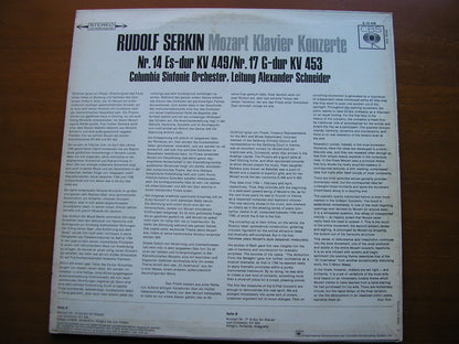 MOZART: PIANO CONCERTOS Nos. 14 & 17      SERKIN / COLUMBIA SYMPHONY / SCHNEIDER      S 72436