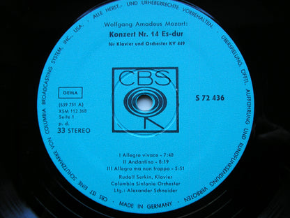 MOZART: PIANO CONCERTOS Nos. 14 & 17      SERKIN / COLUMBIA SYMPHONY / SCHNEIDER      S 72436