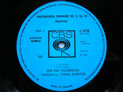 SHOSTAKOVICH: SYMPHONY No. 6 / PROKOFIEV: SCYTHIAN SUITE     BERNSTEIN / NEW YORK PHILHARMONIC    72730