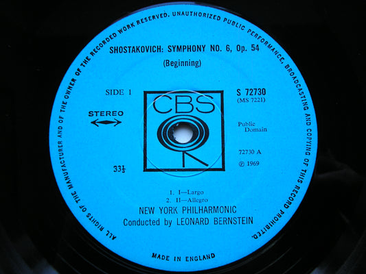 SHOSTAKOVICH: SYMPHONY No. 6 / PROKOFIEV: SCYTHIAN SUITE     BERNSTEIN / NEW YORK PHILHARMONIC    72730