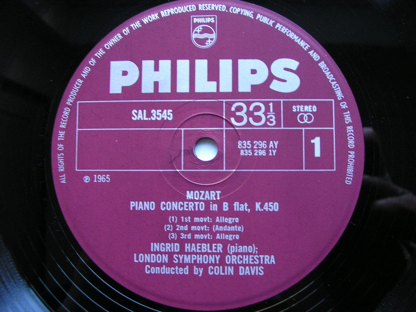 MOZART: PIANO CONCERTOS Nos. 15 & 16     HAEBLER / LONDON SYMPHONY / DAVIS     SAL 3545