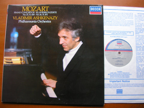 MOZART: PIANO CONCERTOS Nos. 15 & 16       ASHKENAZY / PHILHARMONIA     SXL 7010