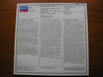 MOZART: PIANO CONCERTOS Nos. 15 & 16       ASHKENAZY / PHILHARMONIA     SXL 7010