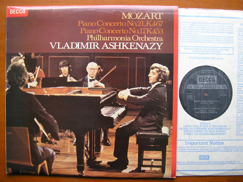 MOZART: PIANO CONCERTOS Nos. 17 & 21       ASHKENAZY / PHILHARMONIA      SXL 6881