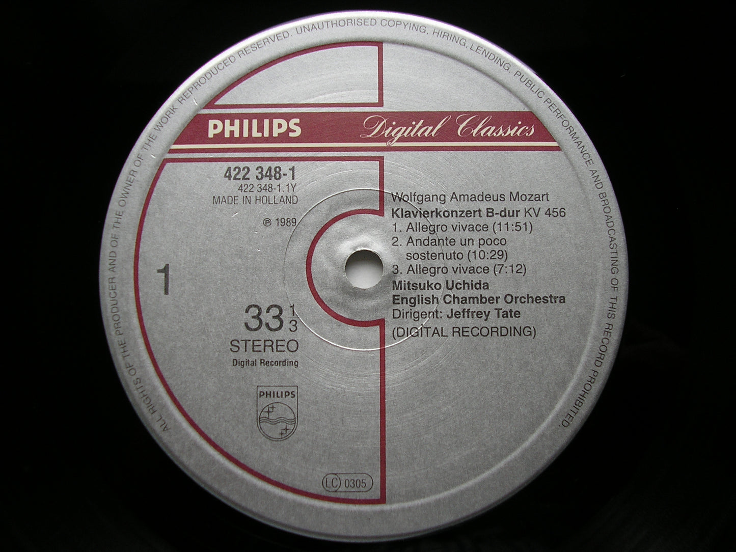 MOZART: PIANO CONCERTOS Nos. 18 & 19     UCHIDA / ENGLISH CHAMBER ORCHESTRA / JEFFREY TATE     422 348