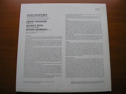 VIEUXTEMPS / CHAUSSON / RAVEL: MUSIC FOR VIOLIN & ORCHESTRA     GRUMIAUX / LAMOUREUX ORCHESTRA / ROSENTHAL     SAL 3587
