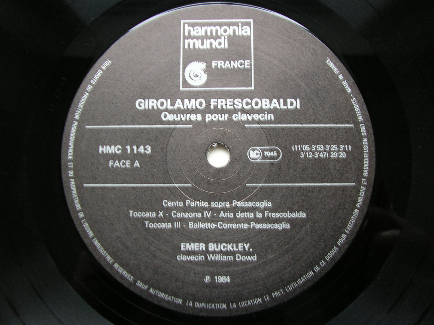 FRESCOBALDI: MUSIC FOR HARPSICHORD      EMER BUCKLEY     HMC 1143