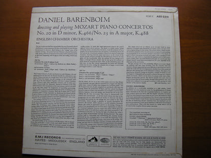 MOZART: PIANO CONCERTOS Nos. 20 & 23     BARENBOIM / ENGLISH CHAMBER ORCHESTRA      ASD 2318