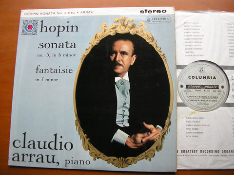 SAX 2401  CHOPIN: PIANO SONATA No. 3 / FANTAISIE in F     CLAUDIO ARRAU