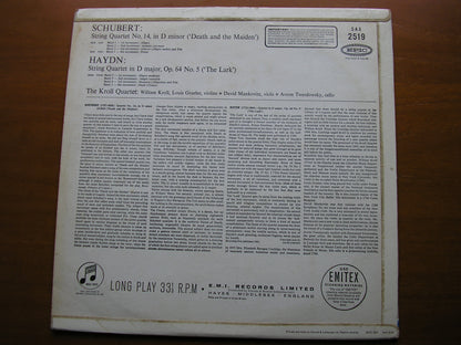 SAX 2519  SCHUBERT: DEATH & THE MAIDEN / HAYDN: THE LARK       THE KROLL QUARTET