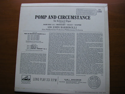ELGAR: POMP & CIRCUMSTANCE MARCHES 1 - 5 / FROISSART / ELEGY / SOSPIRI       PHILHARMONIA / NPO / BARBIROLLI      ASD 2292