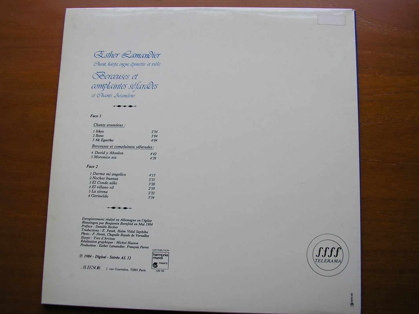ROMANCES II       ESTHER LAMANDIER SINGS SEPHARDIC & ARAMEAN SONGS      AL 12