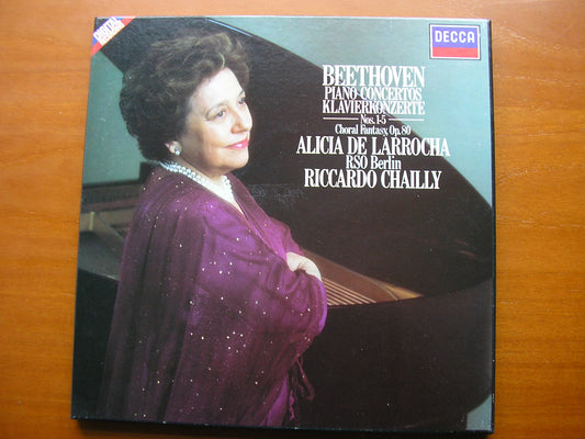 BEETHOVEN: THE PIANO CONCERTOS / CHORAL FANTASIA     DE LARROCHA / BERLIN RADIO SYMPHONY / CHAILLY    3LP      414 391