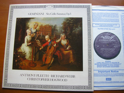 GEMINIANI: SIX CELLO SONATAS Op. 5      PLEETH / WEBB / HOGWOOD     DSLO 513