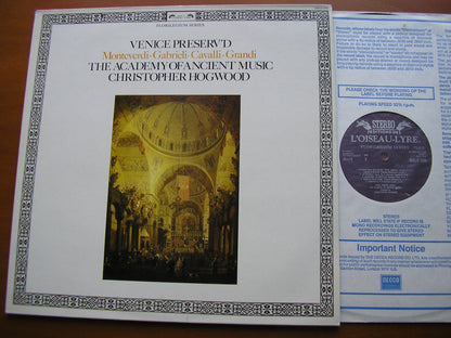 VENICE PRESERV'D: CAVALLI / MONTEVERDI / GABRIELI / GRANDI / LEGRENZI        ACADEMY OF ANCIENT MUSIC / KIRKBY / NELSON / ROGERS / HOGWOOD     DSLO 605