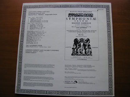 GABRIELI: SYMPHONIAE SACRE II  1615     THE TAVERNER CHOIR / LONDON CORNETT & SACKBUT ENSEMBLE / PARROTT      DSLO 537