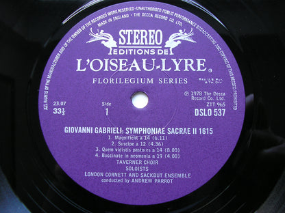 GABRIELI: SYMPHONIAE SACRE II  1615     THE TAVERNER CHOIR / LONDON CORNETT & SACKBUT ENSEMBLE / PARROTT      DSLO 537