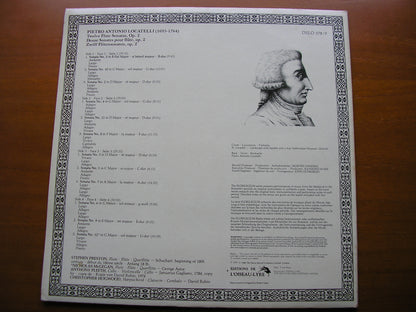 LOCATELLI: TWELVE FLUTE SONATAS Op. 2       PRESTON / PLEETH / HOGWOOD     2 LP       DSLO 578 / 9