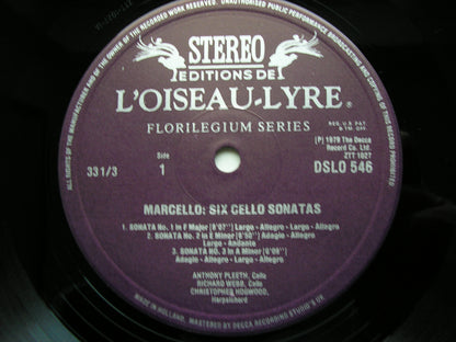 MARCELLO: SIX CELLO SONATAS    PLEETH /WEBB / HOGWOOD      DSLO 546