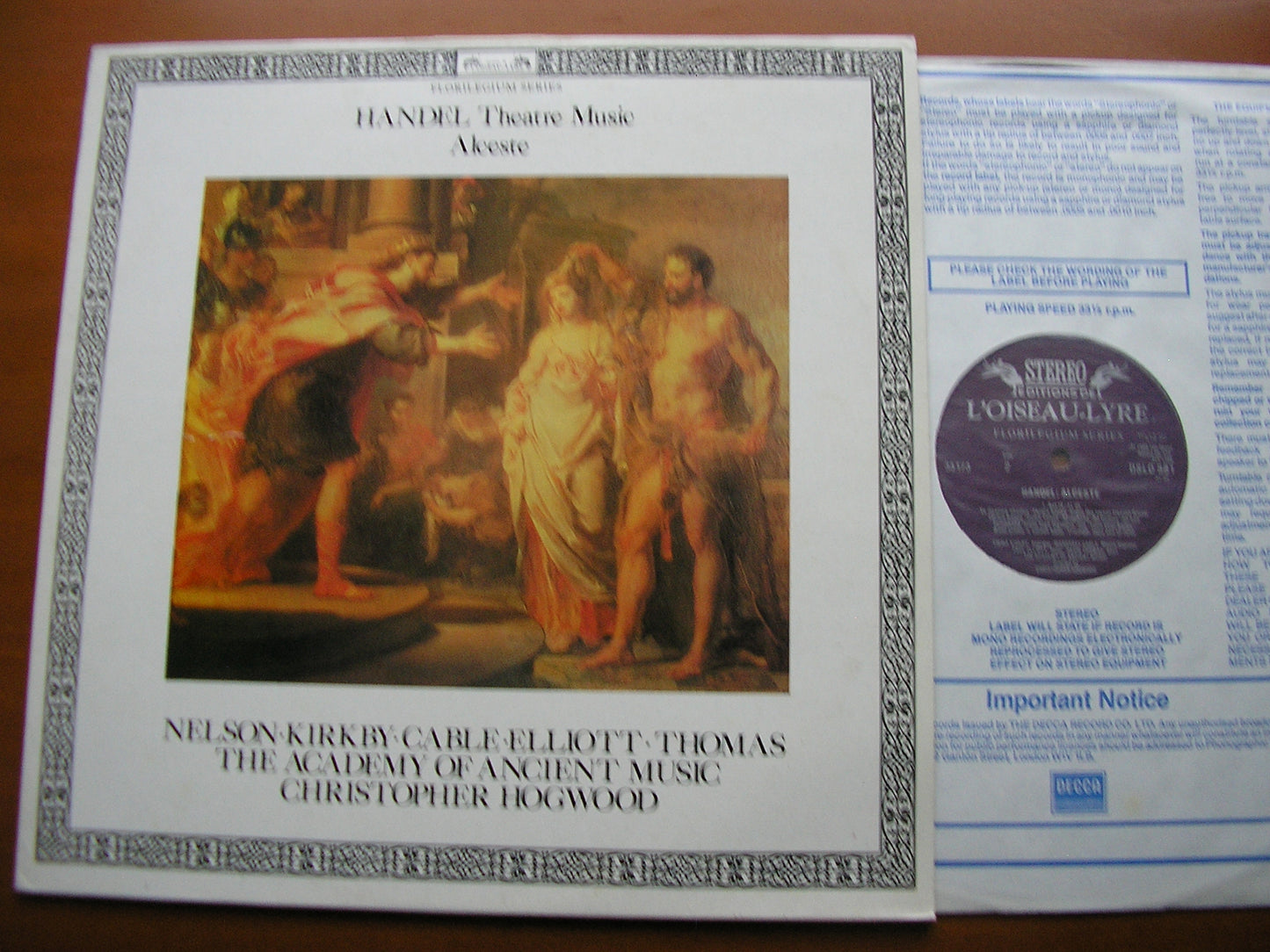 HANDEL: THEATRE MUSIC 'Alceste'     SOLOISTS / ACADEMY OF ANCIENT MUSIC / HOGWOOD      DSLO 581