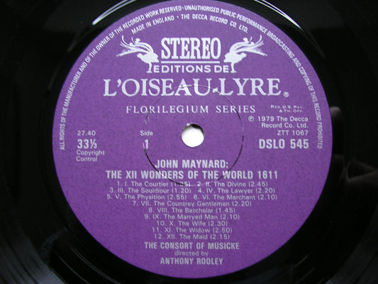 MAYNARD: THE 12 WONDERS OF THE WORLD      THE CONSORT OF MUSICKE / ROOLEY    DSLO 545